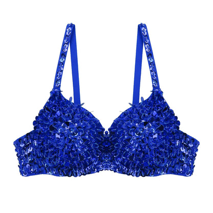 Dam BH Monokrom Paljetter Justerbara Band Bomull Polyester 12