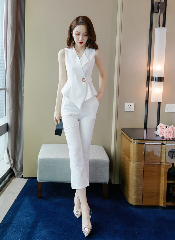 Variant image for Snygga Byxor Dam Hög Midja V-ringning Polyester-2