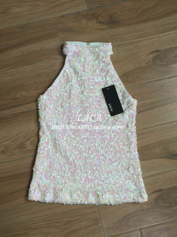 Variant image for Dam Topp Glitterdesign Kort Polyester-6