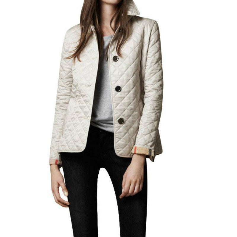 Dam Vinterjacka Slim-Fit Bomull Klassisk Design-4
