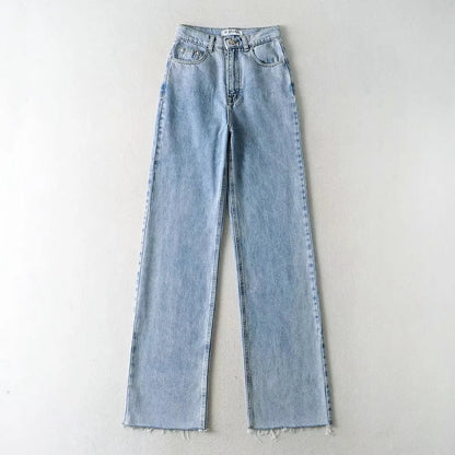 Dam Jeans Hög Midja Mjuk Bomull 9
