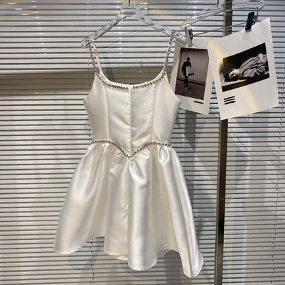 Kvinnors Miniklänning A-linjeformad Polyester Spaghetti Band 3