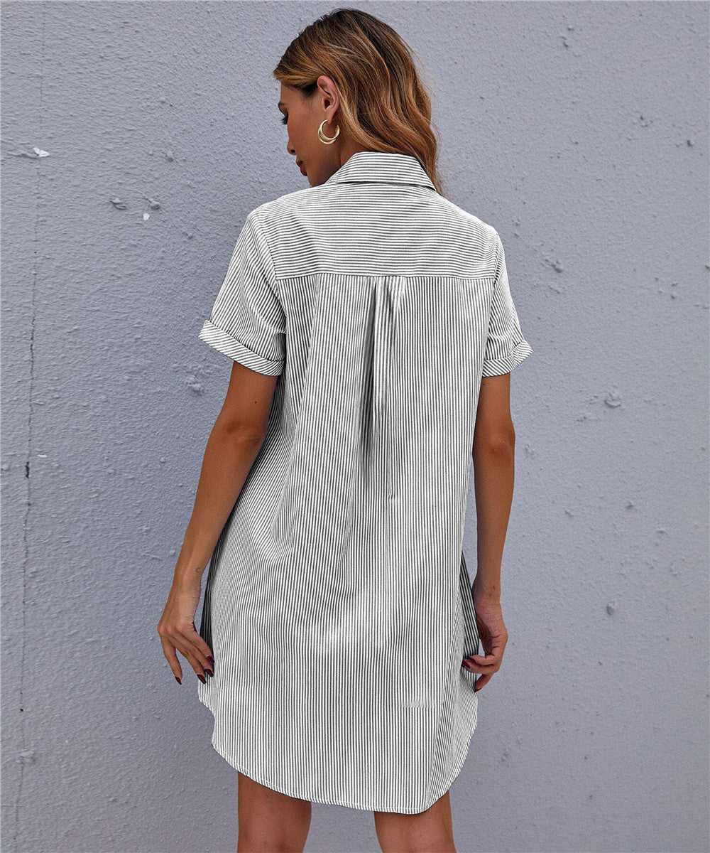 Fina Dam Klänningar Randig Blusklänning 100% Bomull-4