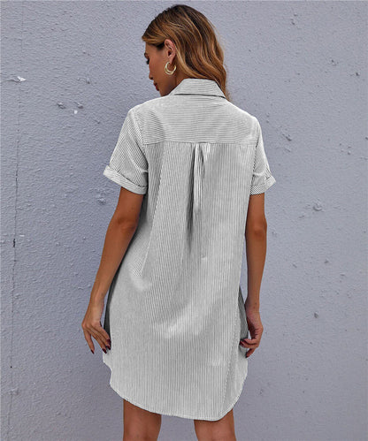 Fina Dam Klänningar Randig Blusklänning 100% Bomull-4