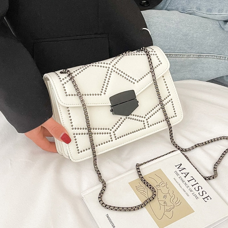 Variant image for Dam Axelväska Kedja PU-Läder Mjuk Klaffdesign-7