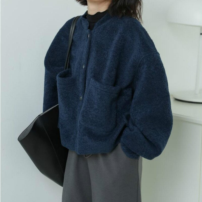 Damjacka Avslappnad Långärmad Bomull-4