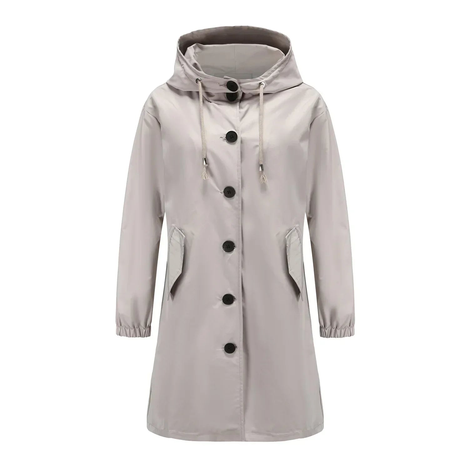 Dam Trenchcoat Vattenavvisande Klassisk Stil Långt Tyg-1
