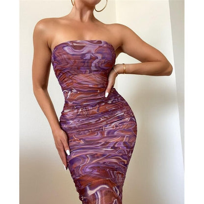 Kvinnors Klänning Axelremmar Mångsidig Förstklassiga Tyger-4