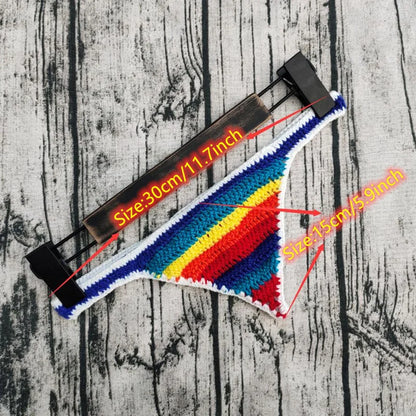 Dam Bandeau Bikini Randmönster Polyester-5