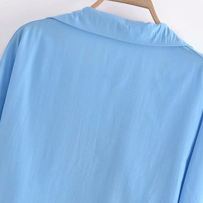 Dam Blus Långärmad V-ringad Polyester-5