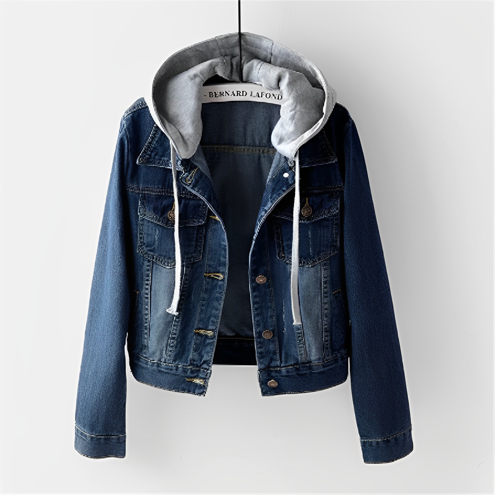 Variant image for Damjacka Långärmad Av Jeans Med Avtagbar Huva-7