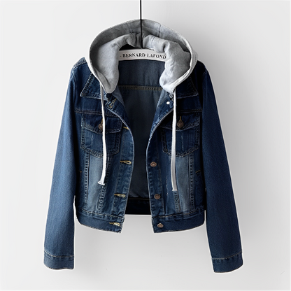 Variant image for Damjacka Långärmad Av Jeans Med Avtagbar Huva-7