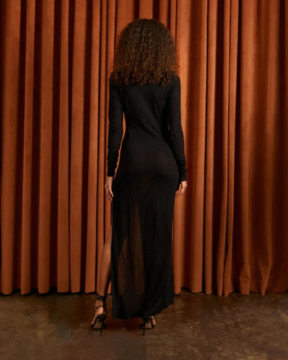 Maxiklänning Dam Transparent Design Polyester Spandex-6