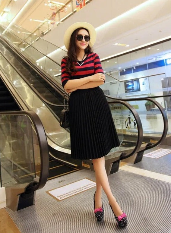 Dam Pumps Rund Tå Bomull Fjärilsdetalj 8 cm Klack-4