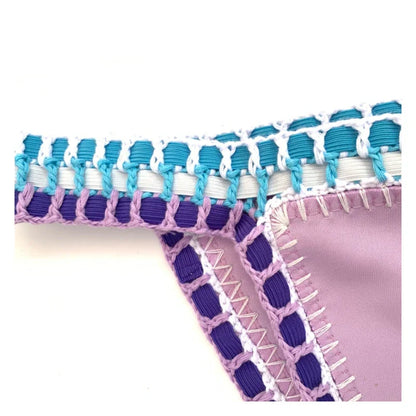 Dam Bikini Set Patchwork Mjuk Bomull-5