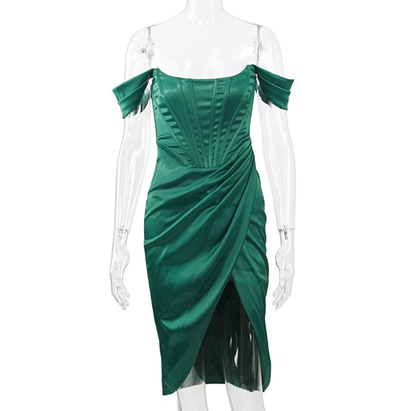 Kvinnors Aftonklänning Knäslängd Med Remmar Högkvalitativt Material-3