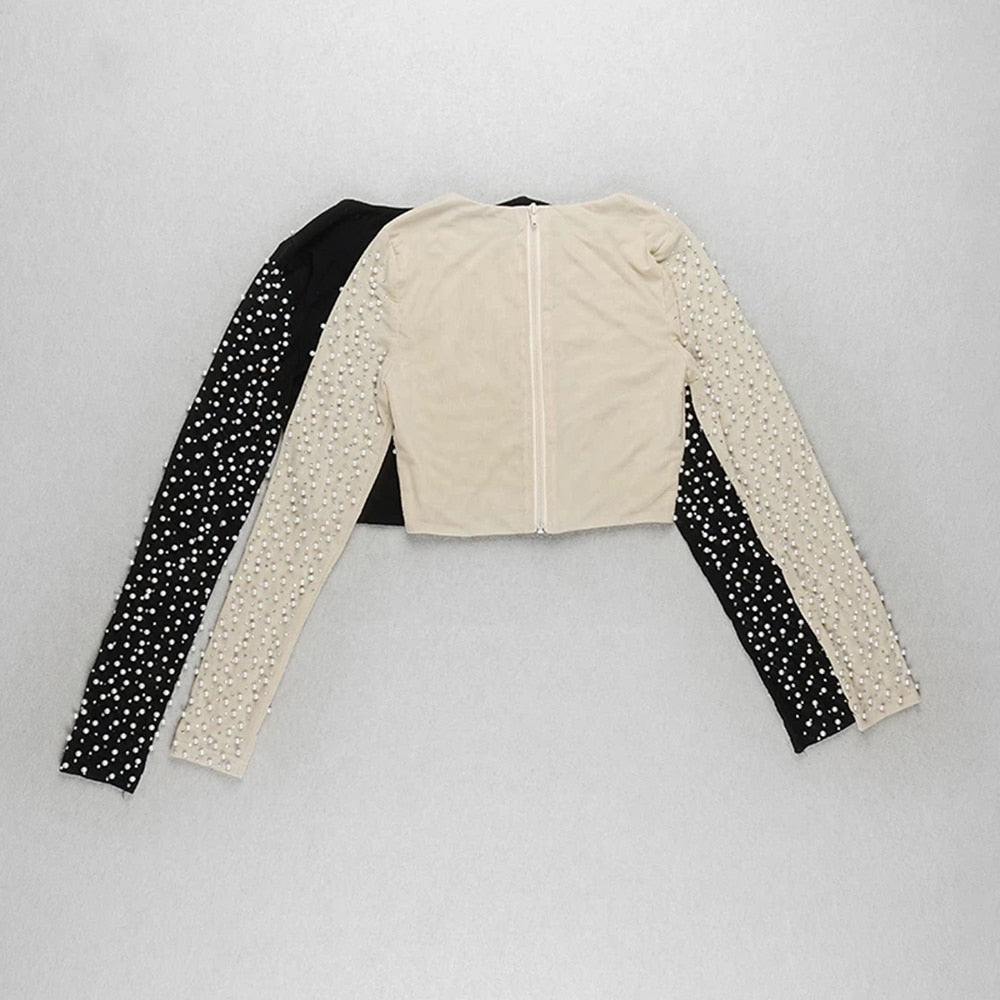 Dam Skördetopp Monokrom Polyester Spandex-4