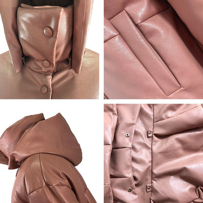 Dam Vinterjacka Trendig Polyester för Kalla Dagar-4