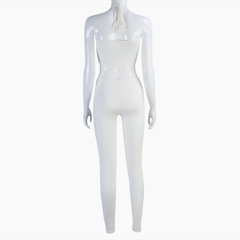 Dam Skördetopp med Dekoration Polyester-Spandex för Sommar-5