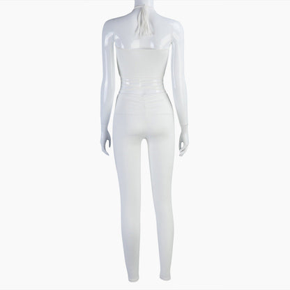 Dam Skördetopp med Dekoration Polyester-Spandex för Sommar-5