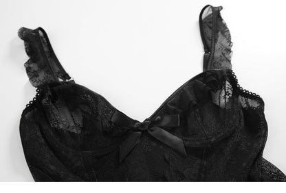 Dam Nattklänning Spaghetti Band Polyester Med Spetsdetalj-4