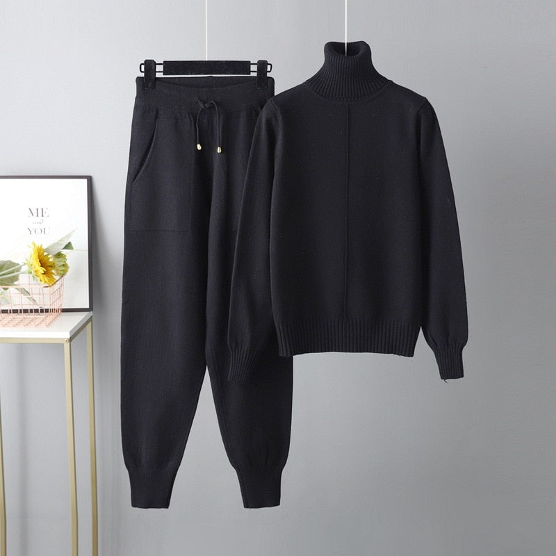 Dam Byxor Jogger Stil Med Resår I Midjan Viskos Snygga Byxor-1