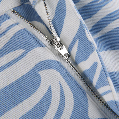 Dam Jeans Geometriskt Mönster 100% Bomull Regelbunden Passform-5