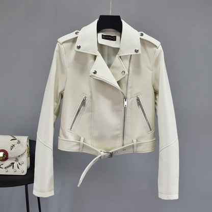 Dam Läderjacka Elegant Design Veganläder 6