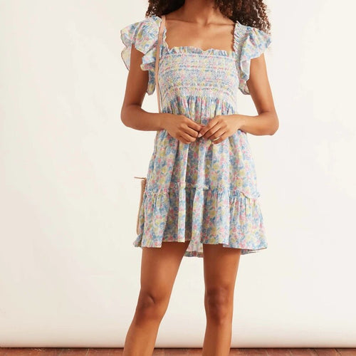 Kvinna Blommaklänning Ruffles Polyester Luftig Design-1