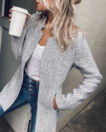 Dam Blazer Långärmad Vattentålig Casual Tyg-3