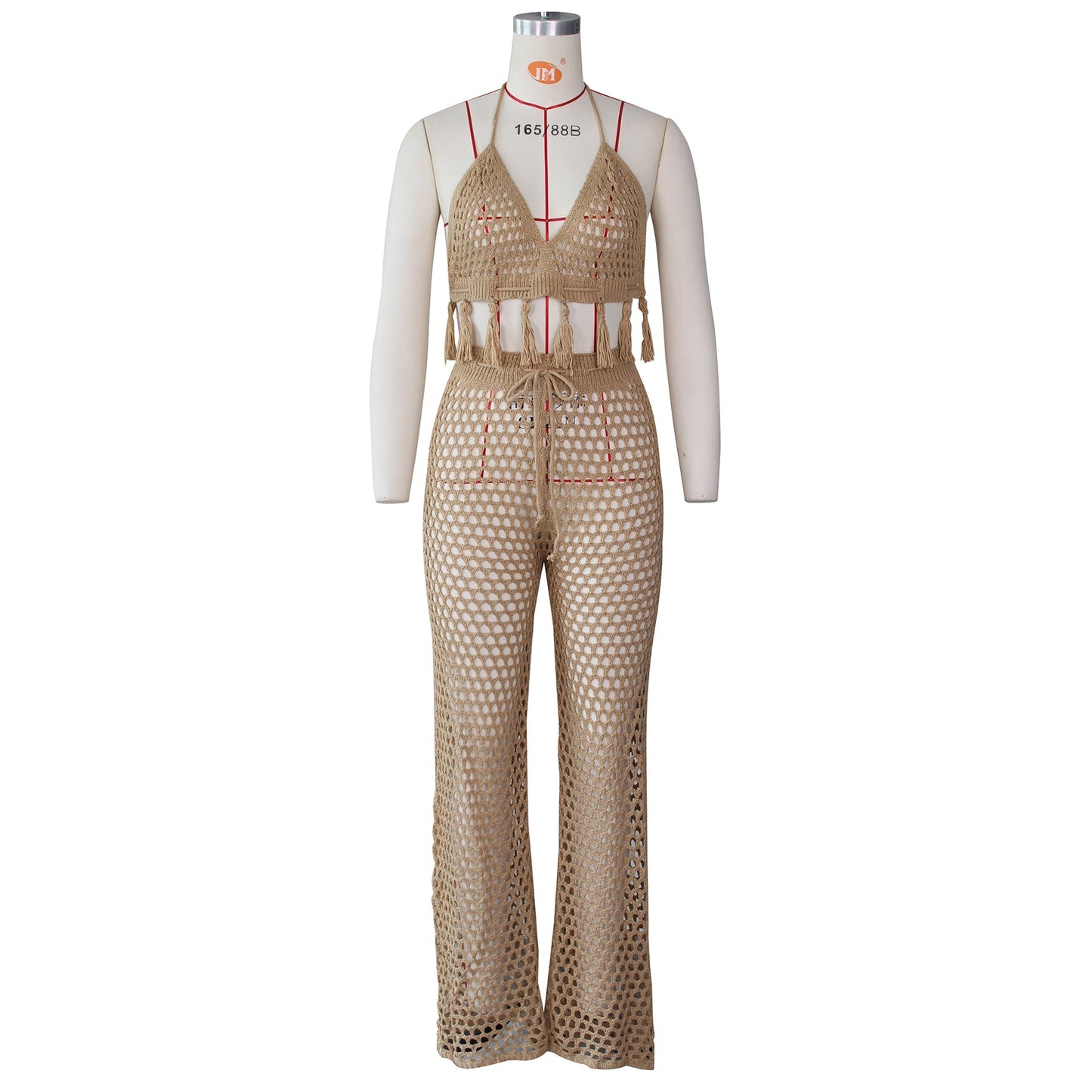 Dam Jumpsuit Kort Blus Långa Byxor Polyester Spandex-4