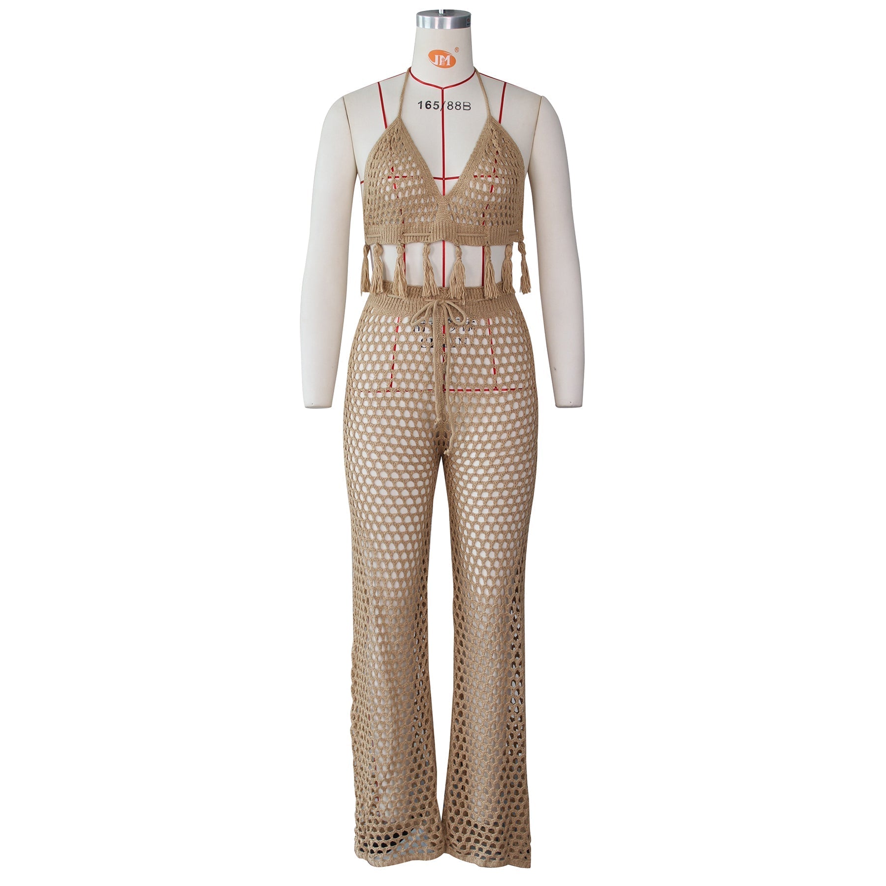 Dam Jumpsuit Kort Blus Långa Byxor Polyester Spandex-4