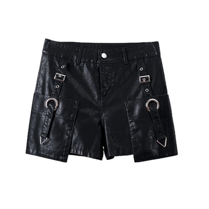 Herr Shorts Monokrom Polyester med Knappstängning och Rymliga Fickor-4