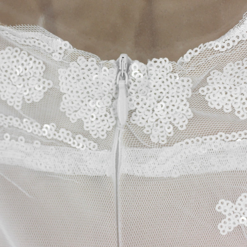 Dam Glittrig Miniklänning med V-hals och Spaghettiband i Polyester och Spandex-6