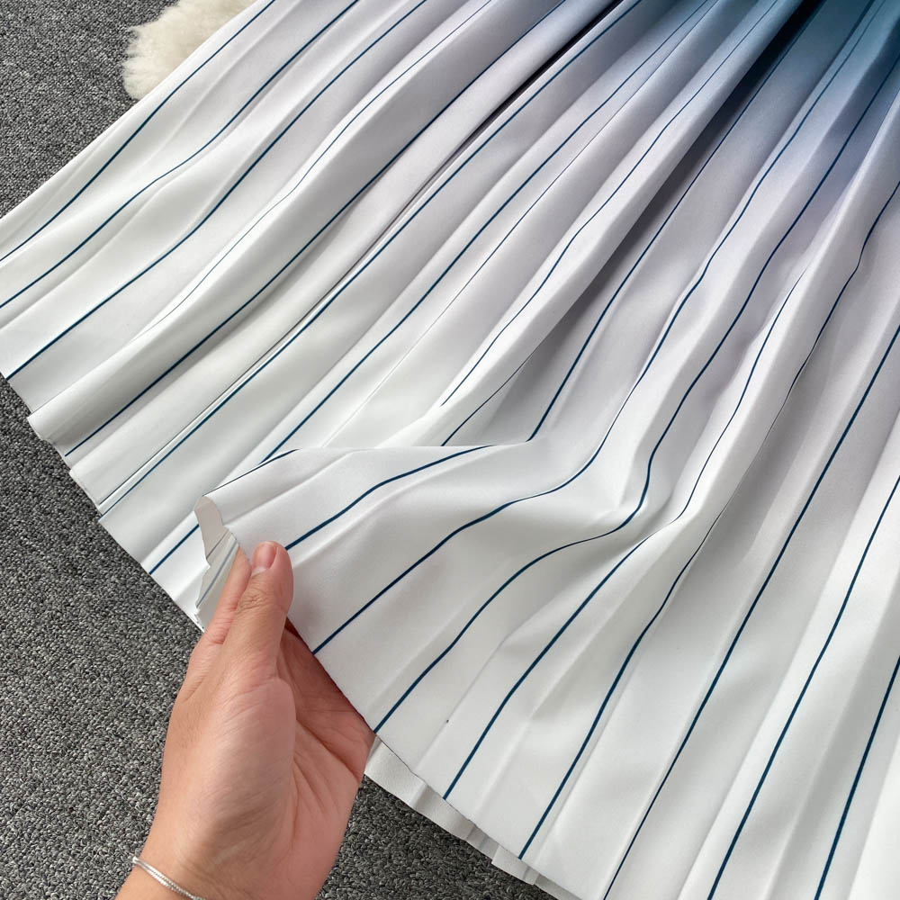 Kvinnors Midi Klänning A-linje Polyester Rynkad-5