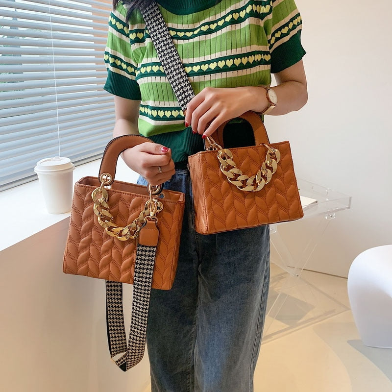 Handväska Dam Geometrisk Design PU-Läder med Dubbelt Grepp och Flera Fack-6