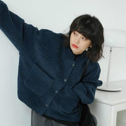 Damjacka Avslappnad Långärmad Bomull-3