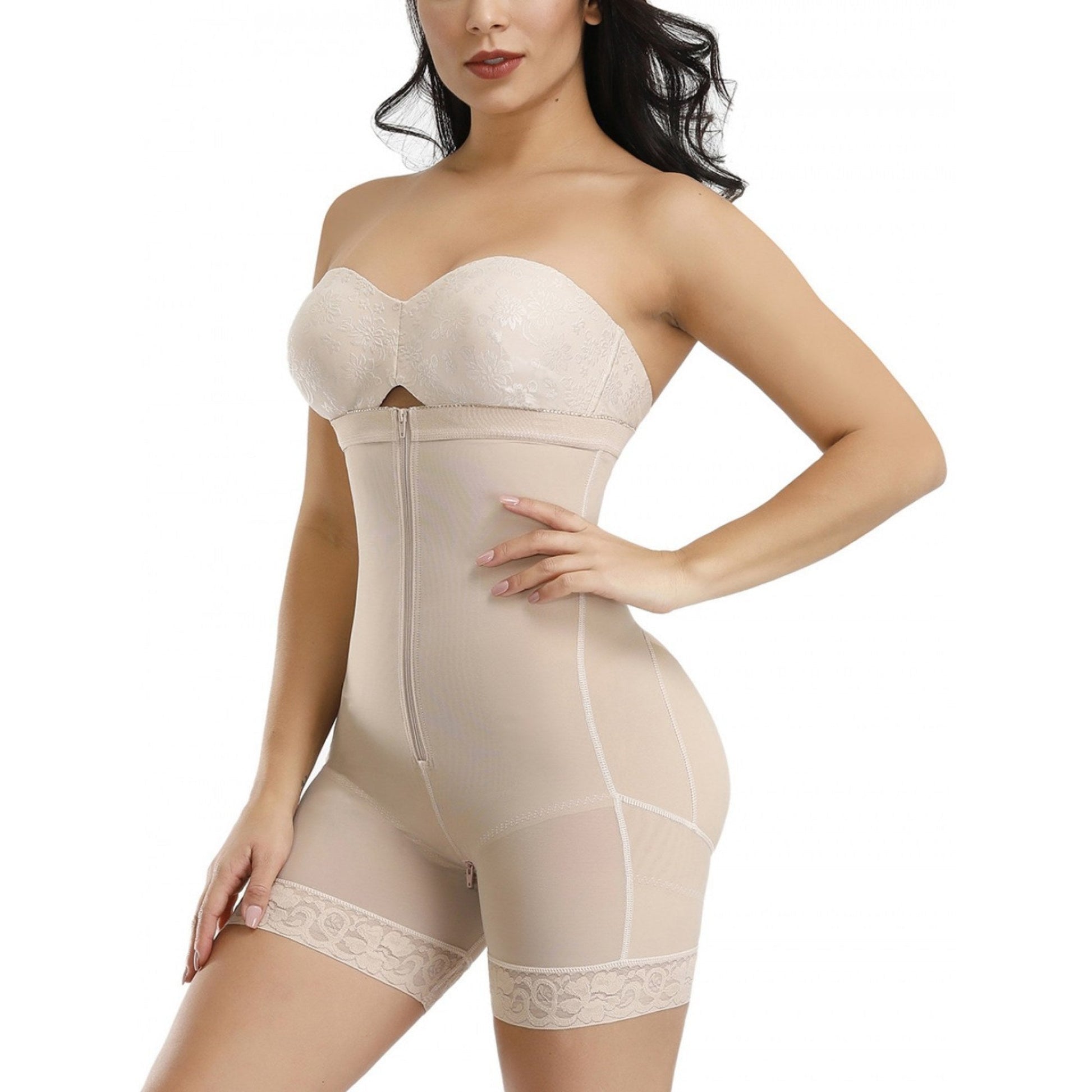 Dam Full Body Shapewear Sömlös Design som Håller in Magen-6
