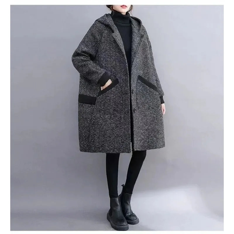 Dam Kappa Vintage Med Huva Bomull Polyester 6