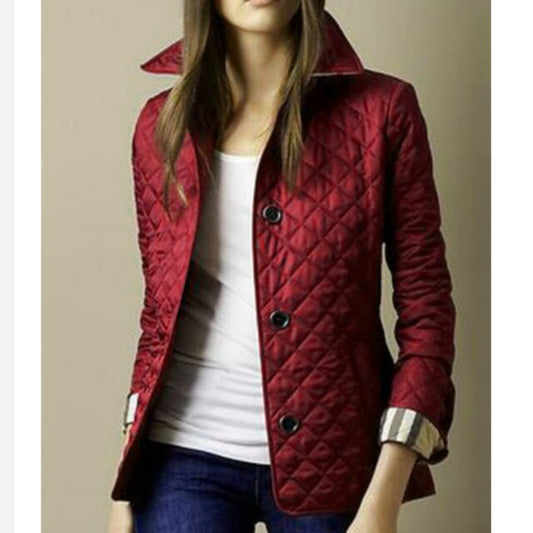Dam Vinterjacka Slim-Fit Bomull Klassisk Design-1