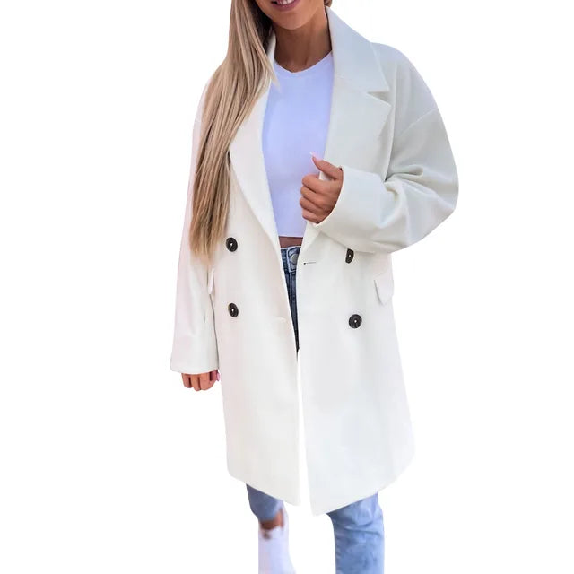 Dam Trench Coat i Bomull och Polyester med Medel Längd – Klassisk Design för Vår och Höst, Flera Färger och Storlekar S-2XL 10