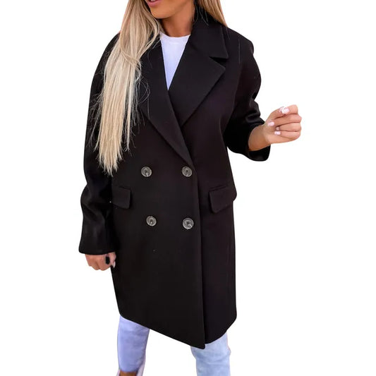 Dam Trench Coat i Bomull och Polyester med Medel Längd – Klassisk Design för Vår och Höst, Flera Färger och Storlekar S-2XL 1
