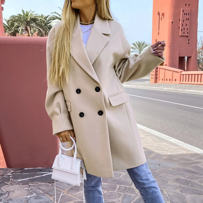Dam Trench Coat i Bomull och Polyester med Medel Längd – Klassisk Design för Vår och Höst, Flera Färger och Storlekar S-2XL 2