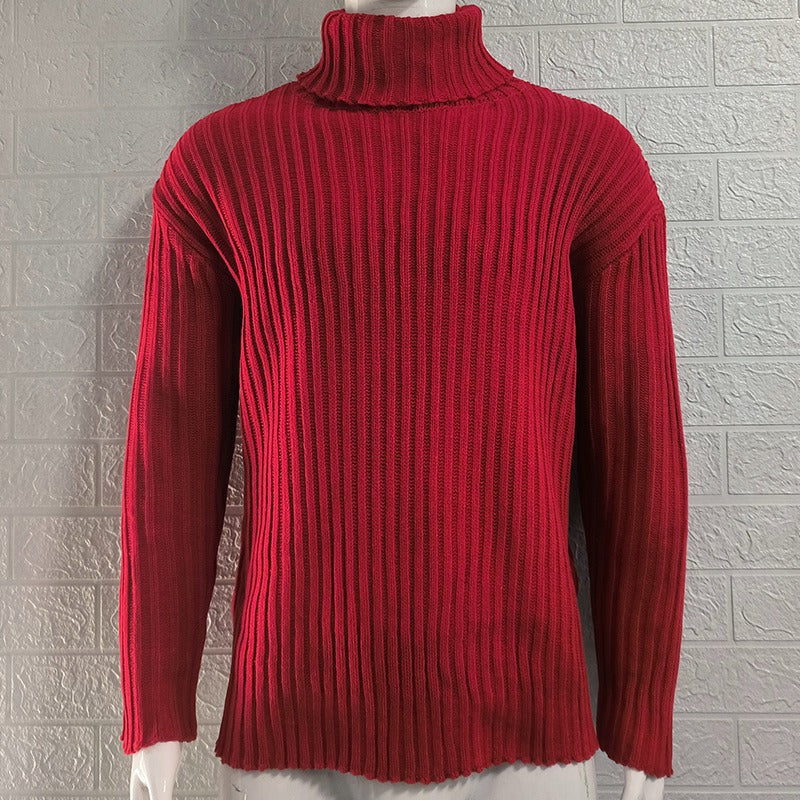 Herr Tröja Rullkrage Klassisk Design 100% Bomull 0