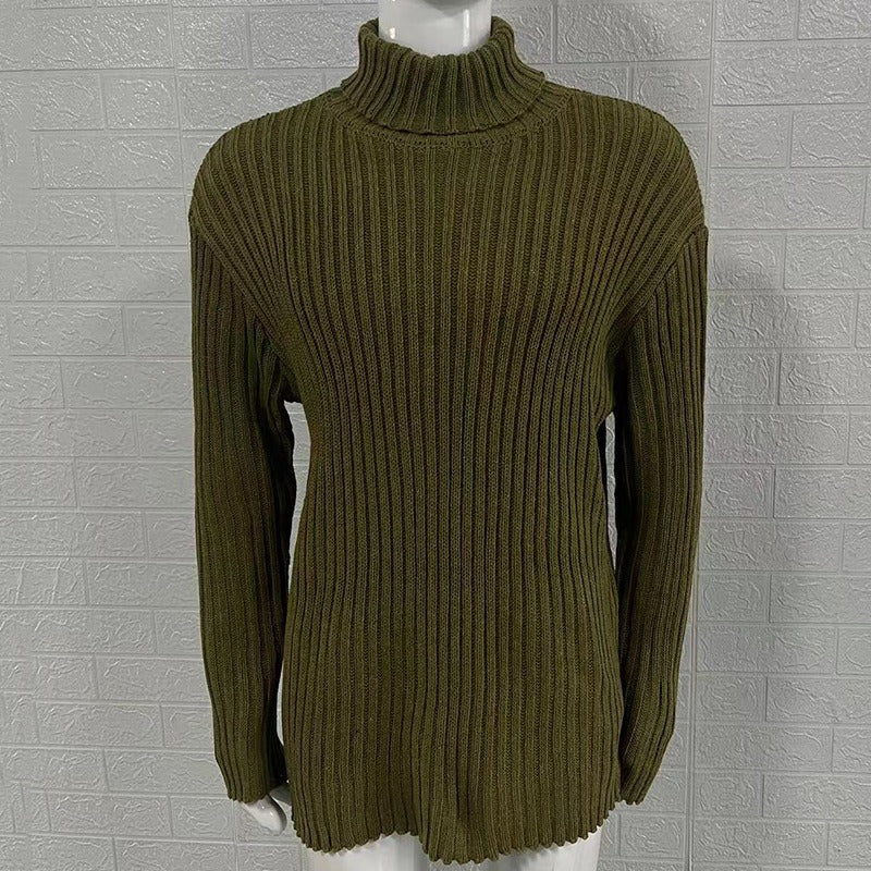Herr Tröja Rullkrage Klassisk Design 100% Bomull 5