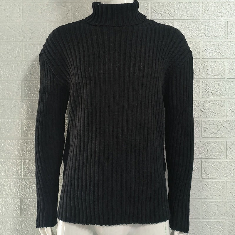 Herr Tröja Rullkrage Klassisk Design 100% Bomull 6