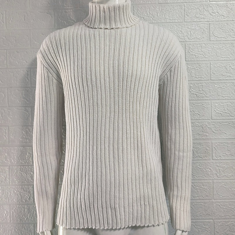 Herr Tröja Rullkrage Klassisk Design 100% Bomull 7