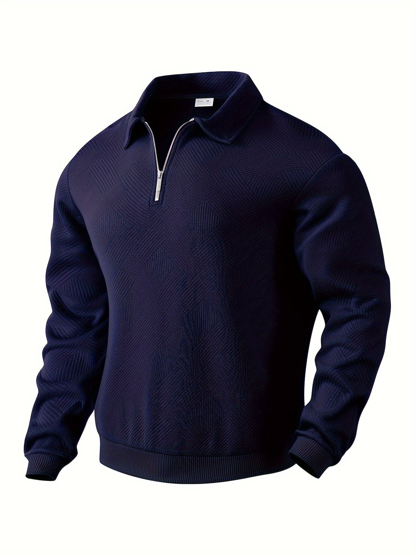 Herr Tröja Zip-up Geometrisk Design 100% Bomull 3