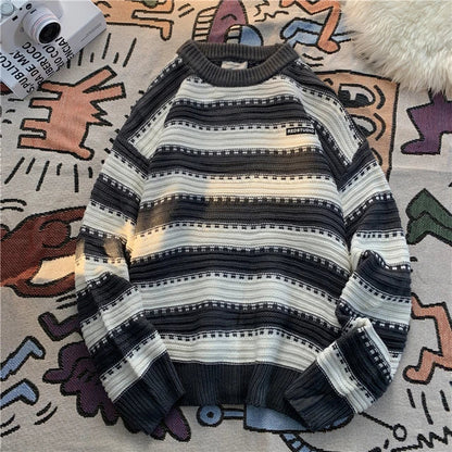 Variant image for Stickad Dam Tröja Randig Ribbad Polyester-11