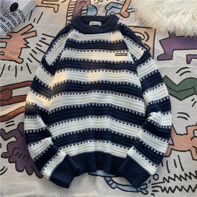 Variant image for Stickad Dam Tröja Randig Ribbad Polyester-16